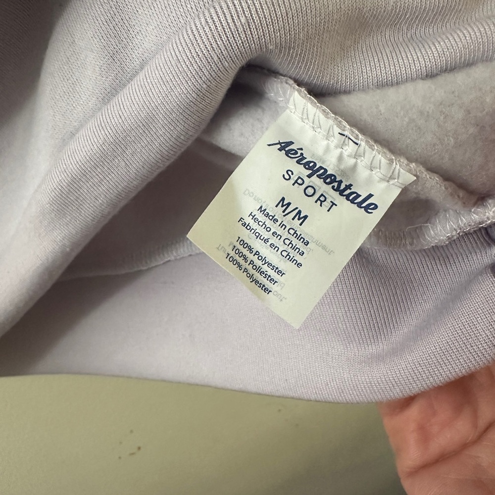AEROPOSTALE Soft Light Purple Pullover Hoodie Sweatshirt SIZE MEDIUM 6 8 Stripes - Picture 3 of 4